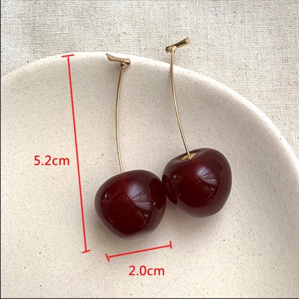 NWT Simulation Cherry Earrings - Picture 3 of 3